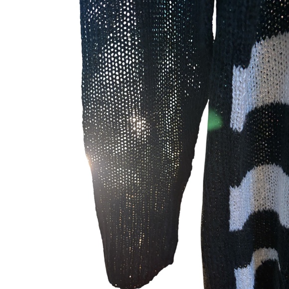 Striped Black and White Women's Sweater - Picture 5 of 5